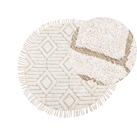 HORASAN Carpet Light Beige ø 140 cm Cotton [1]