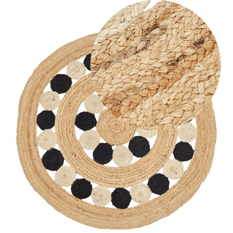 HOVIT Carpet Black ø 140 cm Jute [1]