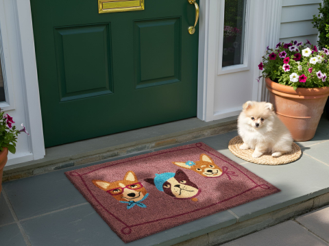 Covoraș intrare - Covor intrare BABABU Multicolor 60 x 90 cm Câine Fibră de nucă de cocos