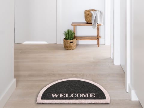 Covoraș intrare - Covor intrare BUHI Negru 45 x 75 cm Text Fibră de nucă de cocos