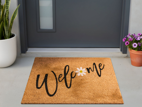 Covoraș intrare - Covor intrare CALIBATO Natural 60 x 90 cm Text Fibră de nucă de cocos