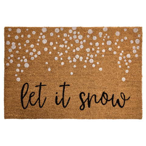 CANAREM Entrance Rug Natural 60 x 90 cm Christmas Pattern Coconut Fiber [1]