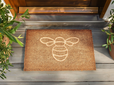 Covoraș intrare - Covor intrare CAVITE Natural 40 x 60 cm Fibră de nucă de cocos