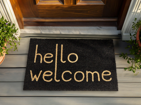 Covoraș intrare - Covor intrare FANSIPAN Negru 40 x 60 cm Text Fibră de nucă de cocos