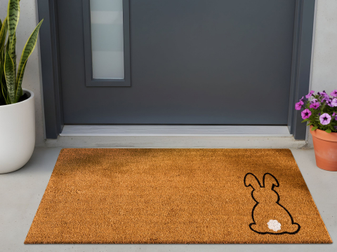 Covoraș intrare - Covor intrare LINGAYEN Natural 55 x 120 cm Iepure Fibră de nucă de cocos