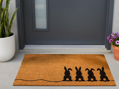 Covoraș intrare - Covor intrare PULIAN Natural 55 x 120 cm Iepure Fibră de nucă de cocos