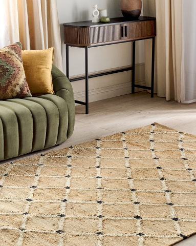 Covor împletit - Covor KALEKOY Bej 160 x 230 cm Iută