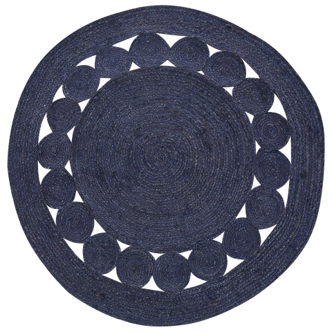 Koyunlu Rug Dark Blue ø 120 cm Jute [3]