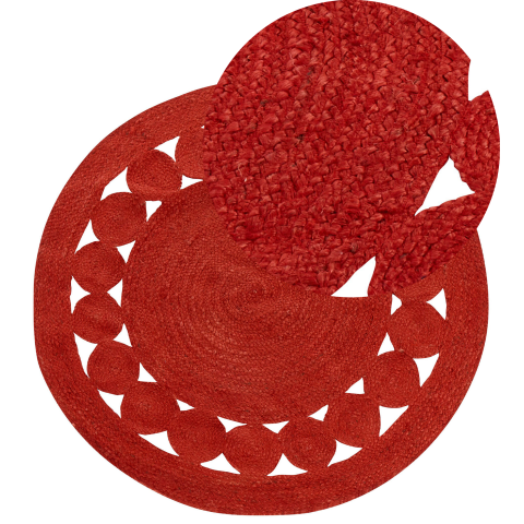 Covor KOYUNLU Roșu ø 120 cm Iută [1]