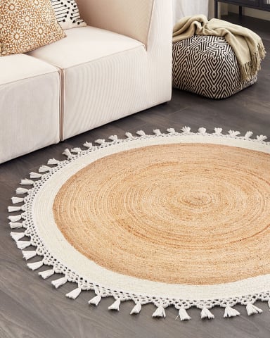 Covor împletit - Covor MARTS Alb ø 140 cm Iută