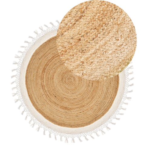 Covor MARTS Alb ø 140 cm Iută [1]