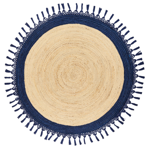 Covor MARTS Albastru închis ø 140 cm Iută [3]