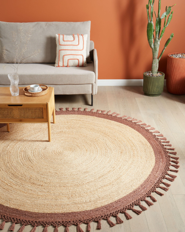 Covor împletit - MARTS carpet Brown ø 200 cm Jute