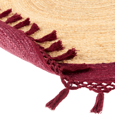 Covor MARTS Roșu închis ø 200 cm Iută [6]