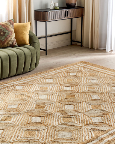 Covor împletit - MENGEN rug Beige 200 x 300 cm Jute