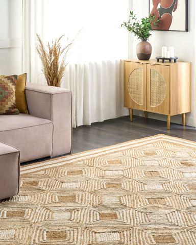 Covor împletit - Covor MENGEN Bej 300 x 400 cm Iută