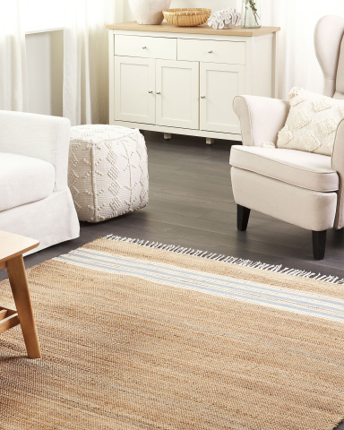 Covor împletit - Covor MIRZA Albastru deschis 160 x 230 cm Iută