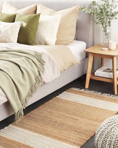 Covor împletit - Covor MIRZA Albastru deschis 80 x 150 cm Iută