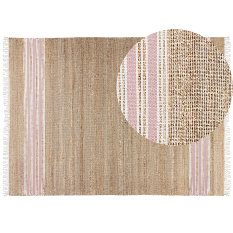 MIRZA Carpet Pastel Pink 160 x 230 cm Jute [1]
