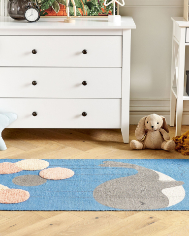 Covor pentru camera copilului - Children's rug BALABANG Blue 80 x 150 cm Cotton
