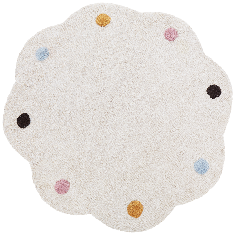 Children's rug DUREVI Light beige ø 120 cm Cotton [1]
