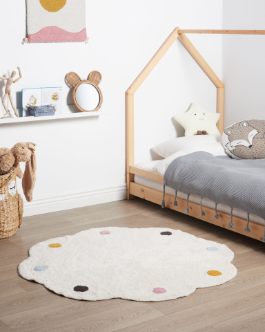 Covor pentru camera copilului - Children's rug DUREVI Light beige ø 120 cm Cotton