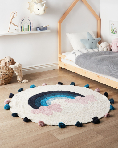 Covor pentru camera copilului - GORISA Children's Rug Multicolor ø 120 cm Cotton