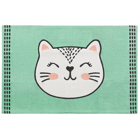 Children's rug HOWRAH Light green 60 x 90 cm Cotton [1]