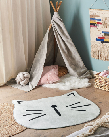 Covor pentru camera copilului - KITTY Children's Rug Grey ø 100 cm