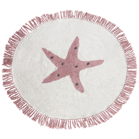 Children's rug STARS Off-white ø 120 cm Cotton [1]