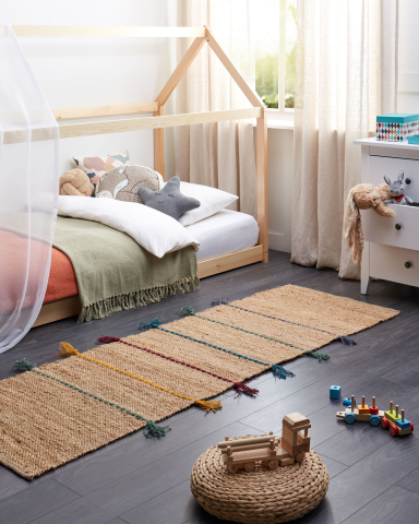 Covoraș lung - UZUNTA Children's Rug Beige 70 x 200 cm Jute