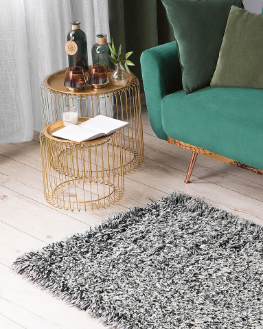 Covor cu fir lung - Shaggy rug CIDE Black/White 80 x 150 cm