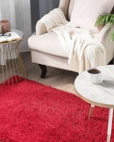Covor cu fir lung - CIDE Shaggy Rug Red 80 x 150 cm