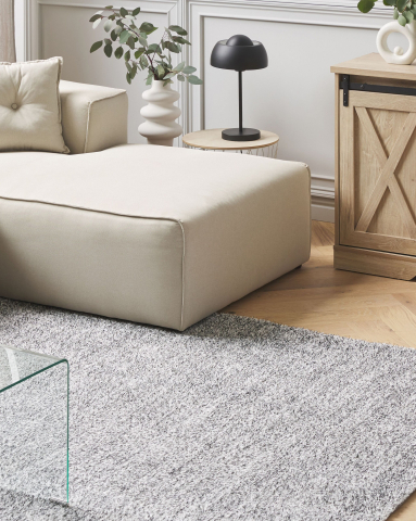 Covor cu fir lung - DEMRE Shaggy Rug Grey 200 x 200 cm