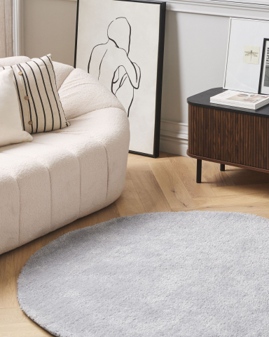 Covoare - Covor shaggy DEMRE Gri deschis ø 140 cm