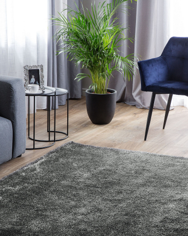 Covor cu fir lung - Shaggy carpet DEMRE Dark grey 140 x 200 cm
