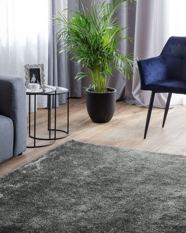 Covor cu fir lung - Shaggy rug DEMRE Dark grey 200 x 200 cm