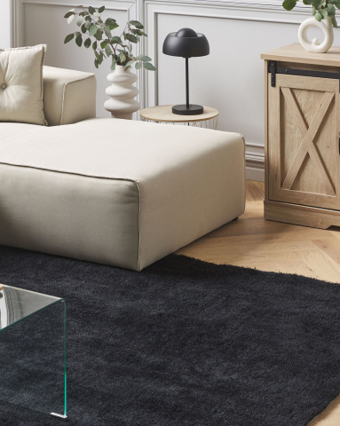 Covor cu fir lung - Shaggy rug DEMRE Black 140 x 200 cm