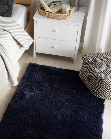 Covor cu fir lung - EVREN Dark blue shaggy rug 80 x 150 cm