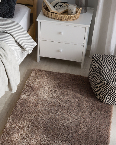 Covor cu fir lung - EVREN Shaggy Carpet Light Brown 80 x 150 cm