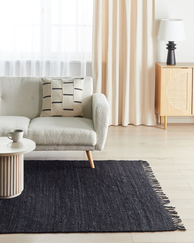 Covor împletit - SINANKOY Rug Black 160 x 230 cm Jute