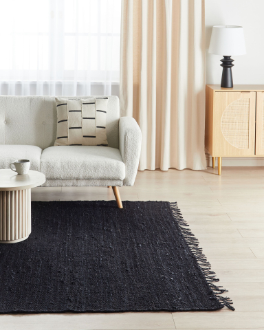 Covor împletit - SINANKOY rug Black 200 x 300 cm Jute