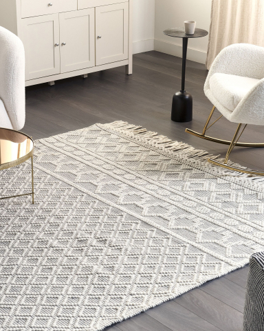 Covor împletit - Rug SOLHAN Grey Beige 200 x 300 cm Wool