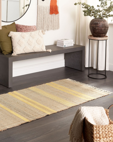 Covoraș lung - TALPUR Rug Yellow 80 x 300 cm Jute