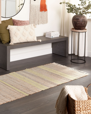 Covoraș lung - TALPUR light green rug 80 x 300 cm Jute