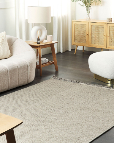 Covor împletit - TEKELER Rug Grey 160 x 230 cm Wool