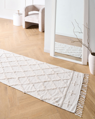 Covoraș lung - Covor TOZLU Bej 80 x 230 cm Bumbac