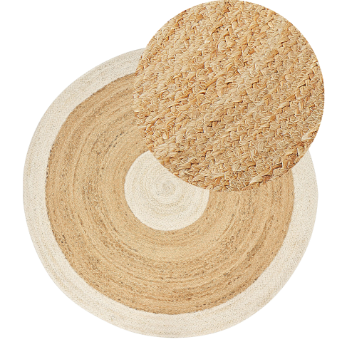 Covor YAYALAR Alb-murdar ø 140 cm Iută [1]