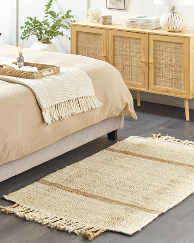 Covor împletit - YELMEZ rug Beige 80 x 150 cm Jute