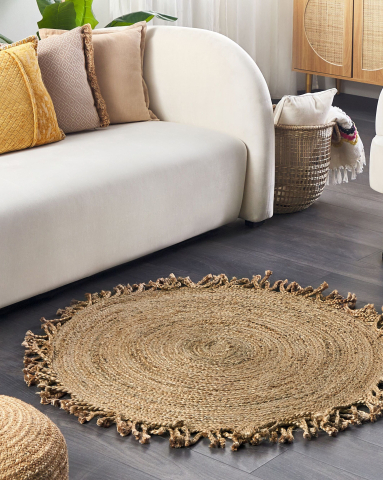 Covor împletit - Carpet ZONGULDAK Beige ø 120 cm Jute